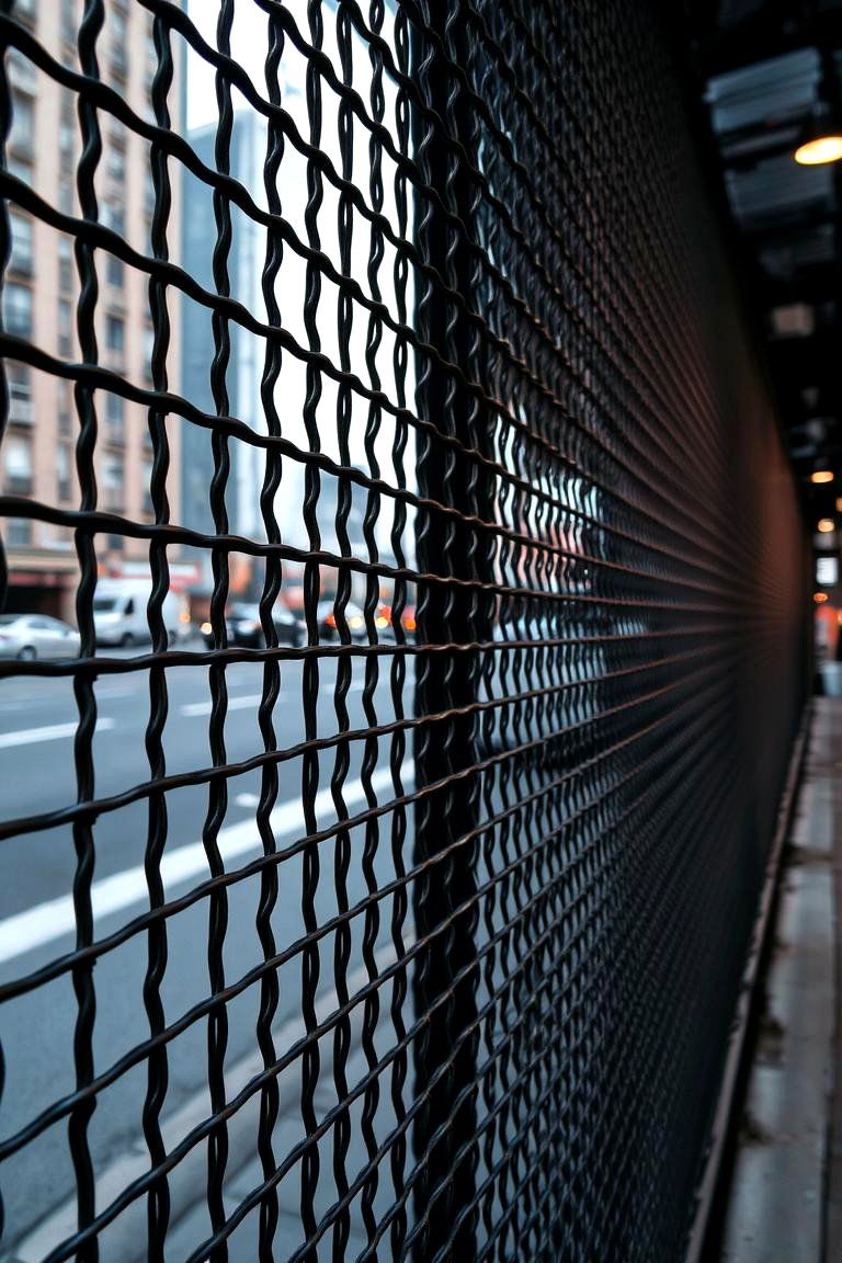 Industrial Black Mesh Fence - 24 Black Fence Ideas