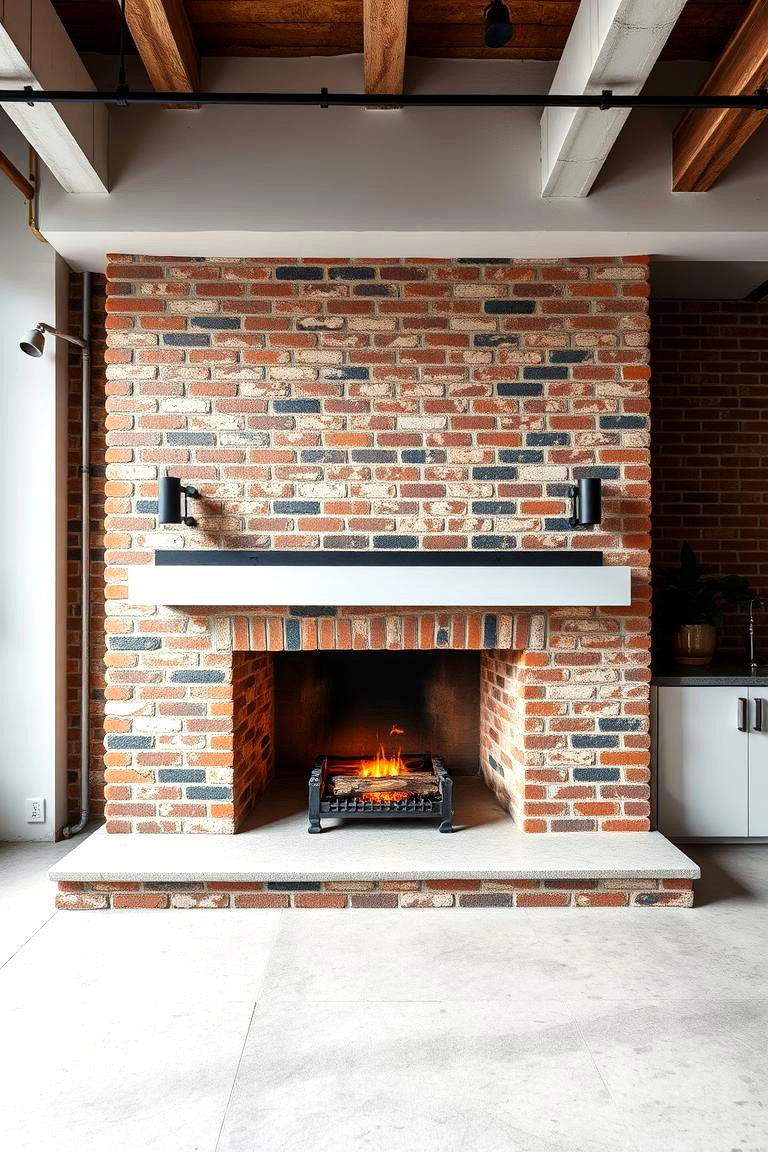 Industrial Black and White Chic - 24 Black and White Fireplace Ideas
