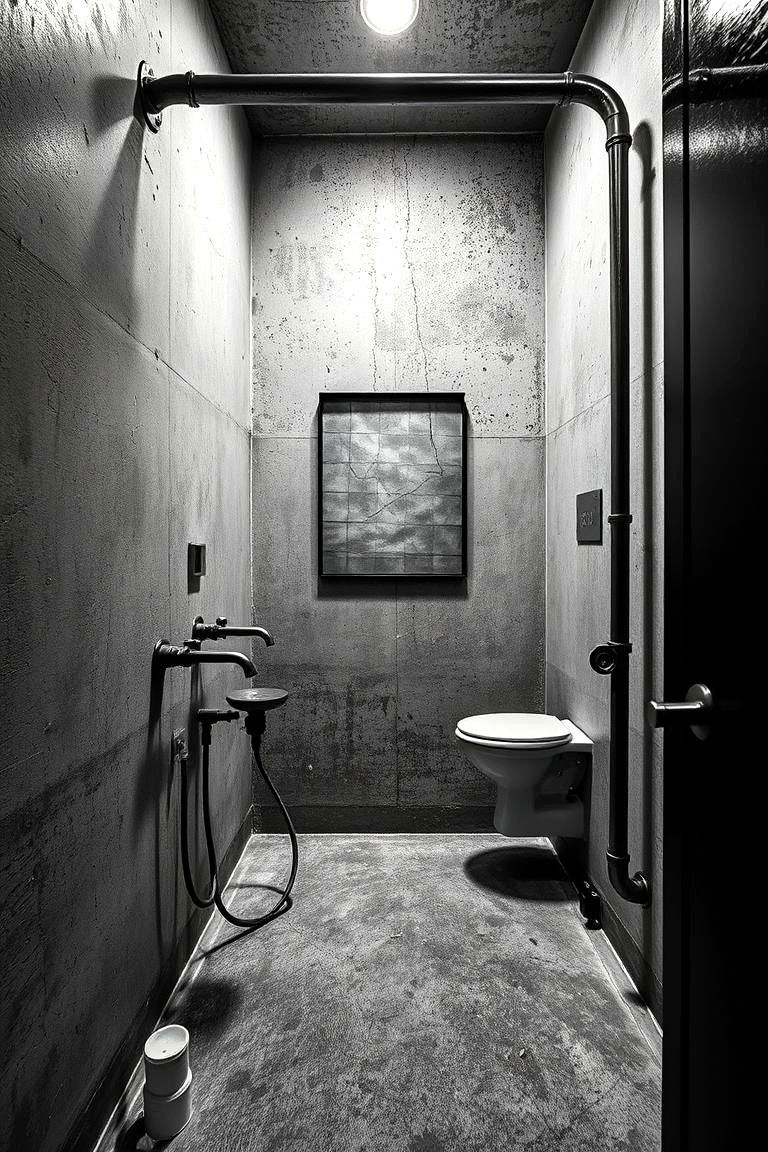 Industrial Black and White Style - 24 Black and White Bathroom Ideas