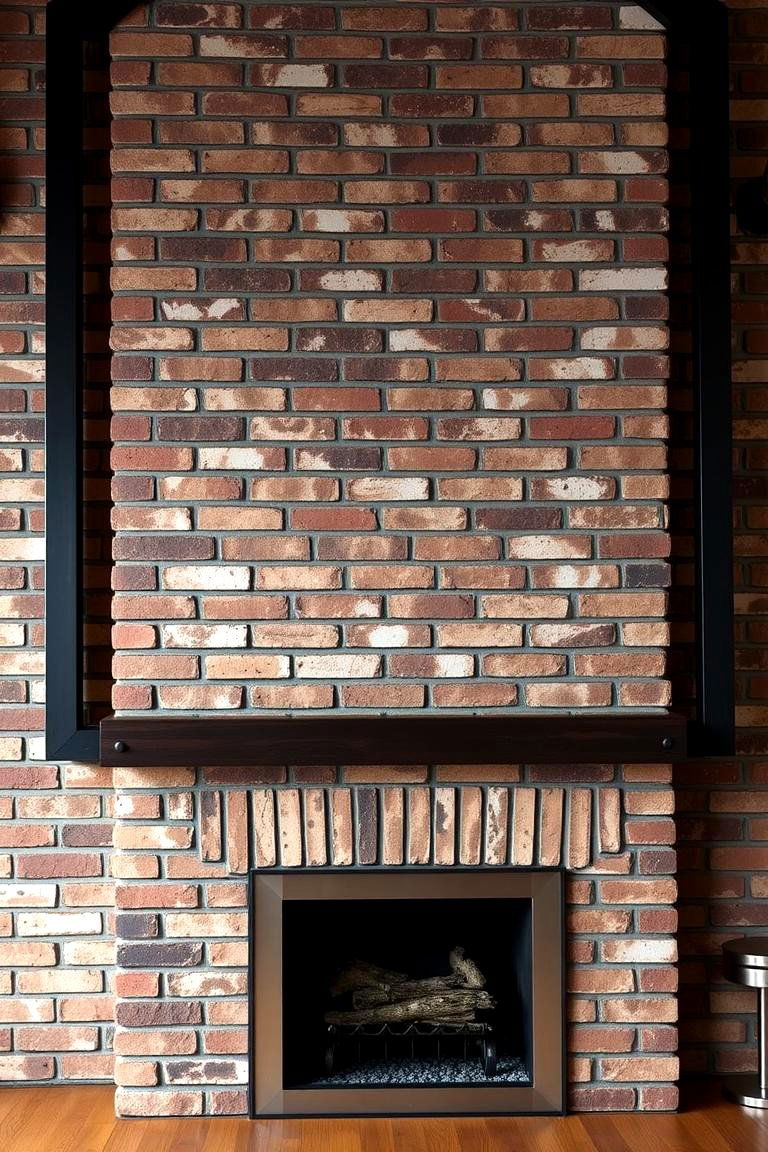 Industrial Brick and Steel - 24 Fireplace Accent Wall Ideas