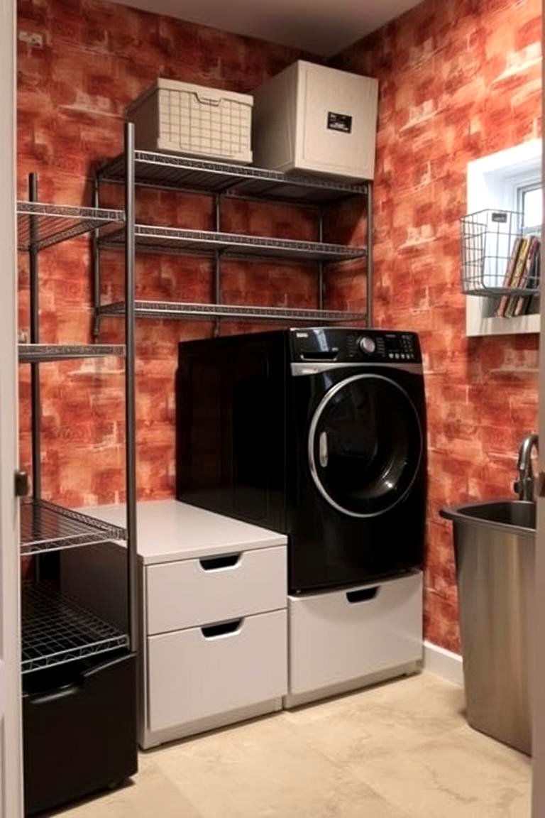 Industrial Brick or Stone Veneer - 24 Laundry Room Wallpaper Ideas