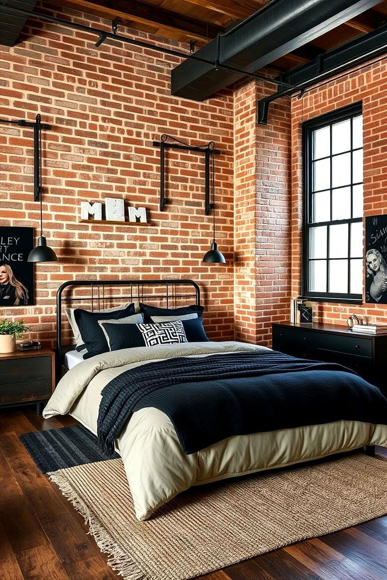 Industrial Chic Ambiance - 24 Black and Beige Bedroom Design Ideas