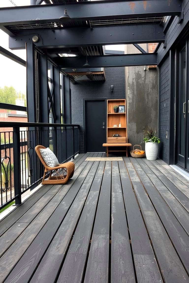 Industrial Chic Black Deck - 24 Black Deck Ideas