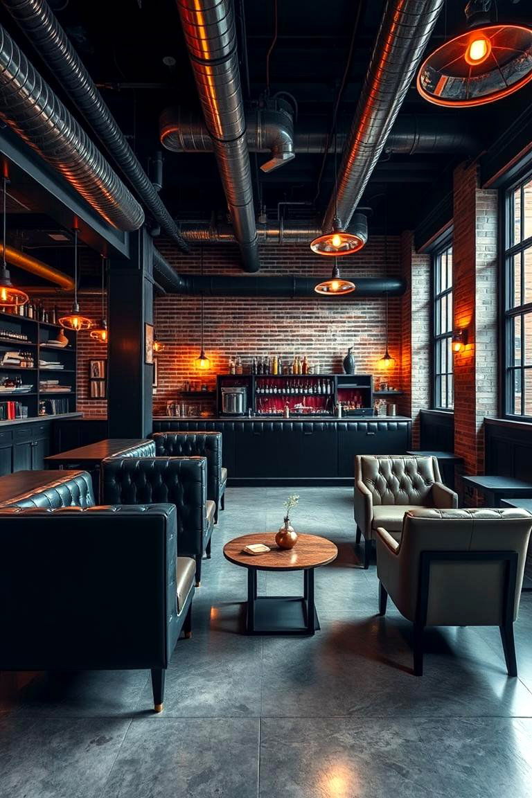 Industrial Chic Cigar Lounge - 24 Cigar Room Ideas