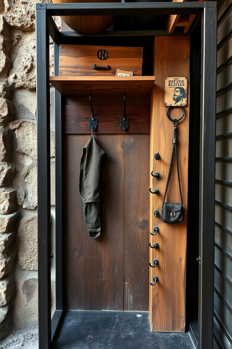 Industrial Chic Coat Closet - 24 Coat Closet Ideas
