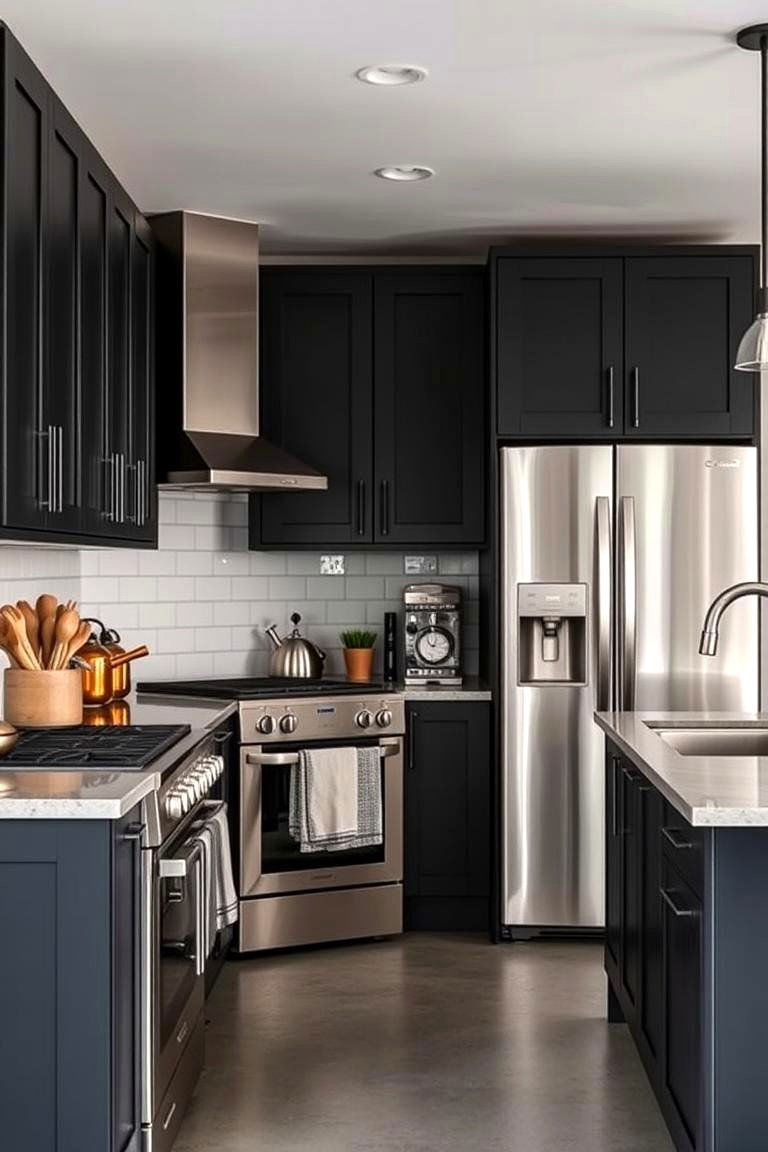 Industrial Chic Dark Charcoal - 24 Painting Kitchen Cabinet Ideas