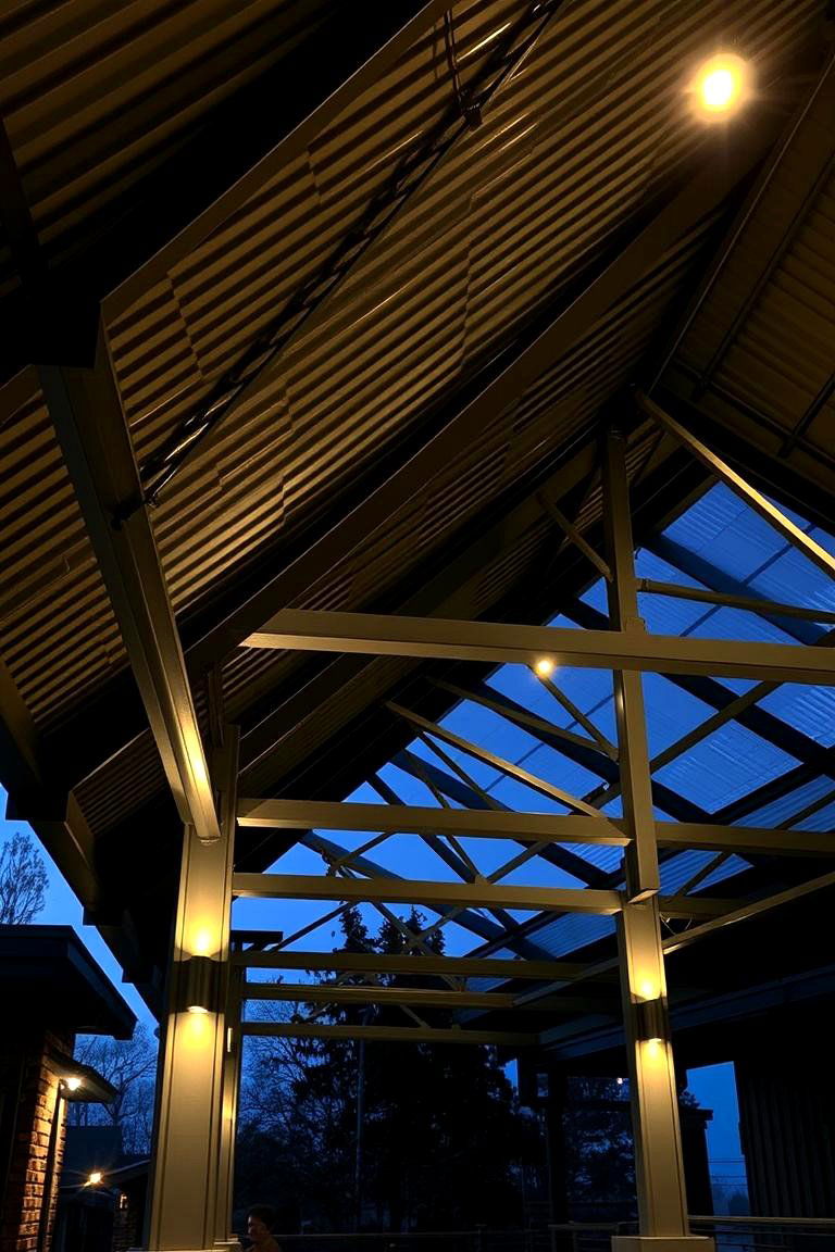 Industrial Chic Elegance - 24 Metal Roof Porch Design Ideas