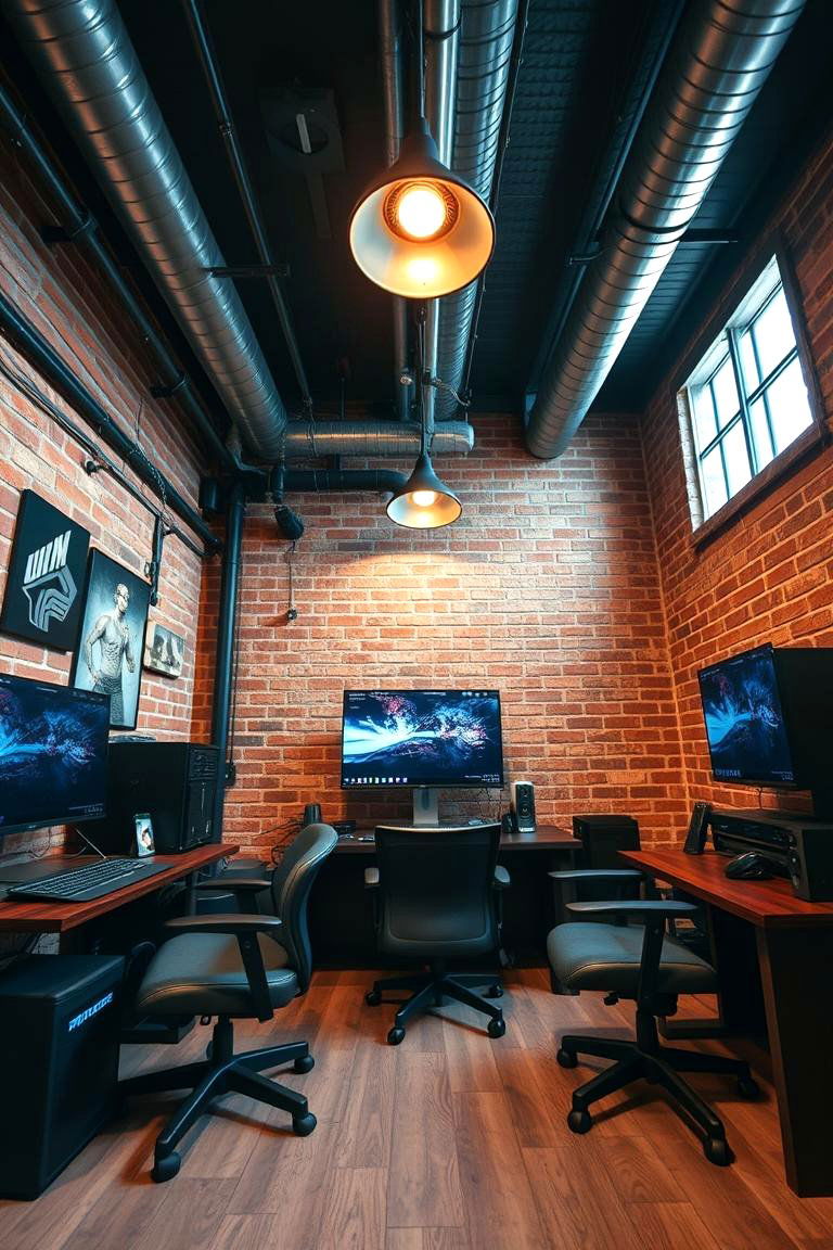 Industrial Chic Gaming Room - 24 Boys Gaming Bedroom Ideas