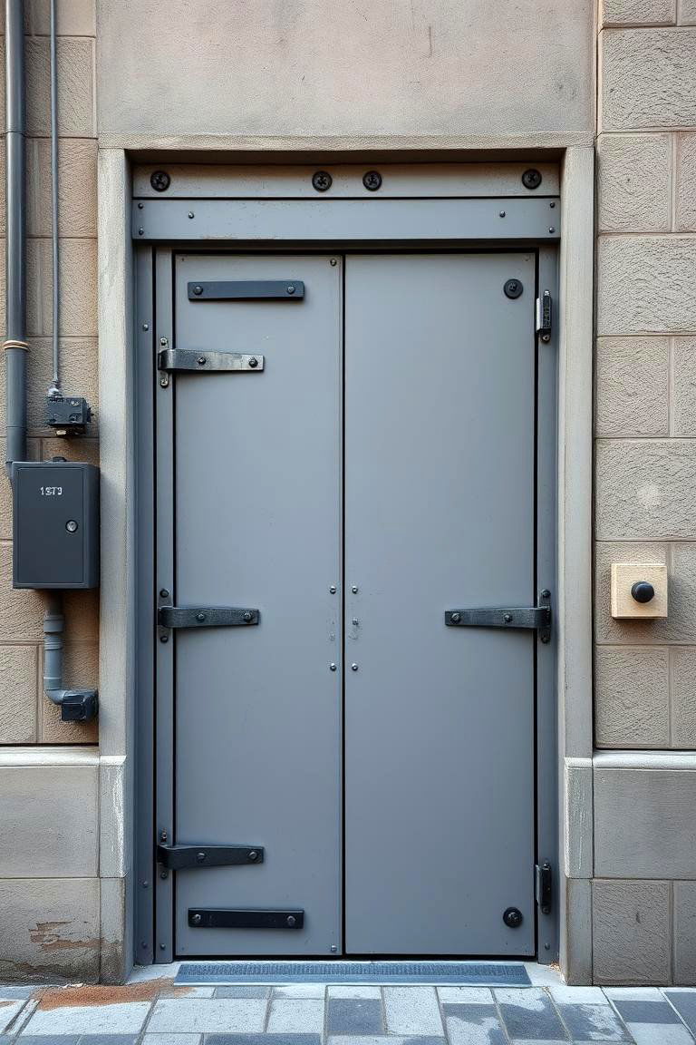 Industrial Chic Grey Door - 24 Grey Front Door Ideas
