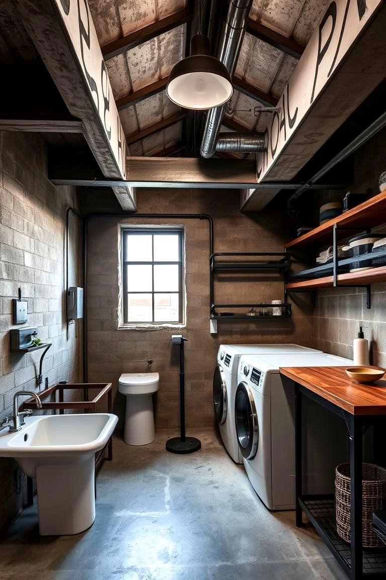 Industrial Chic Laundry Room - 24 Garage Laundry Room Ideas
