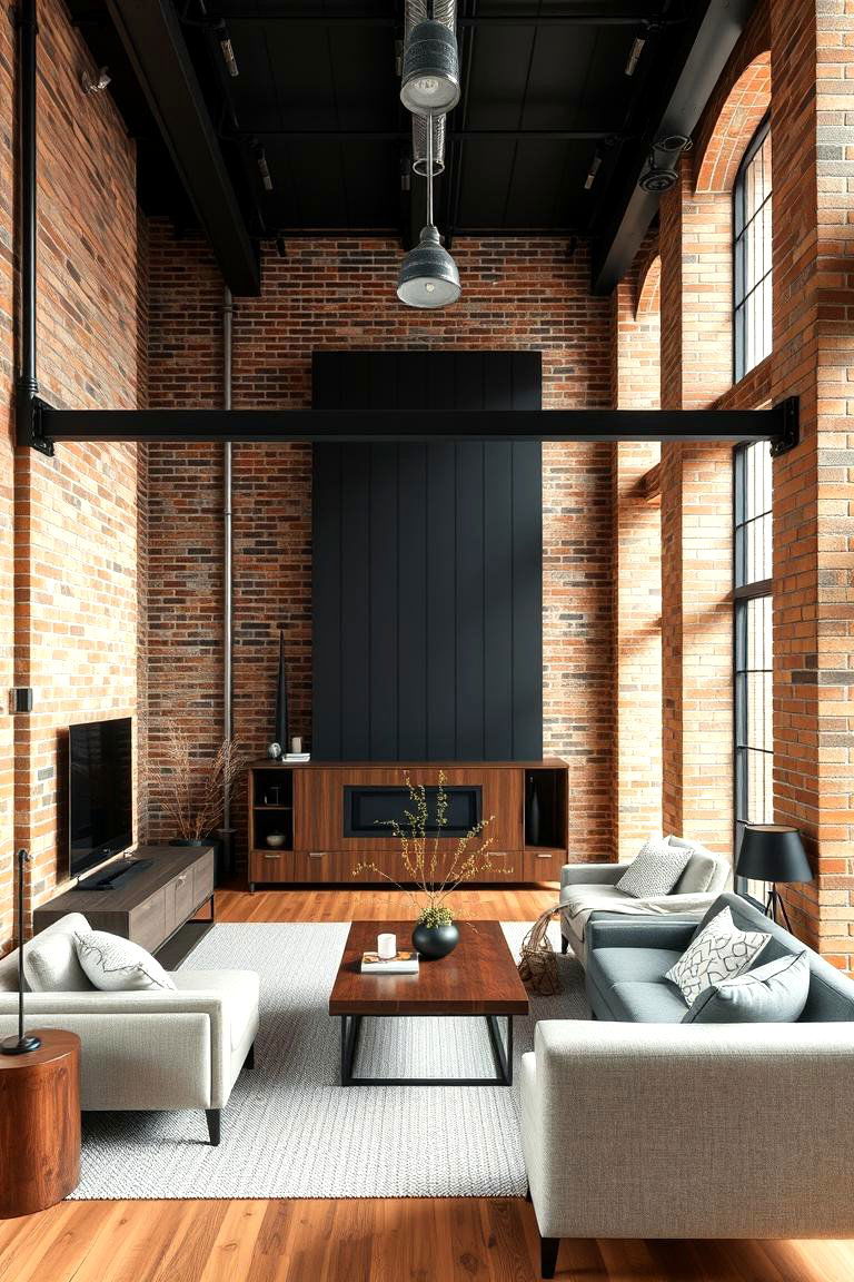 Industrial Chic Living Room - 24 Black and Brown Living Room Ideas