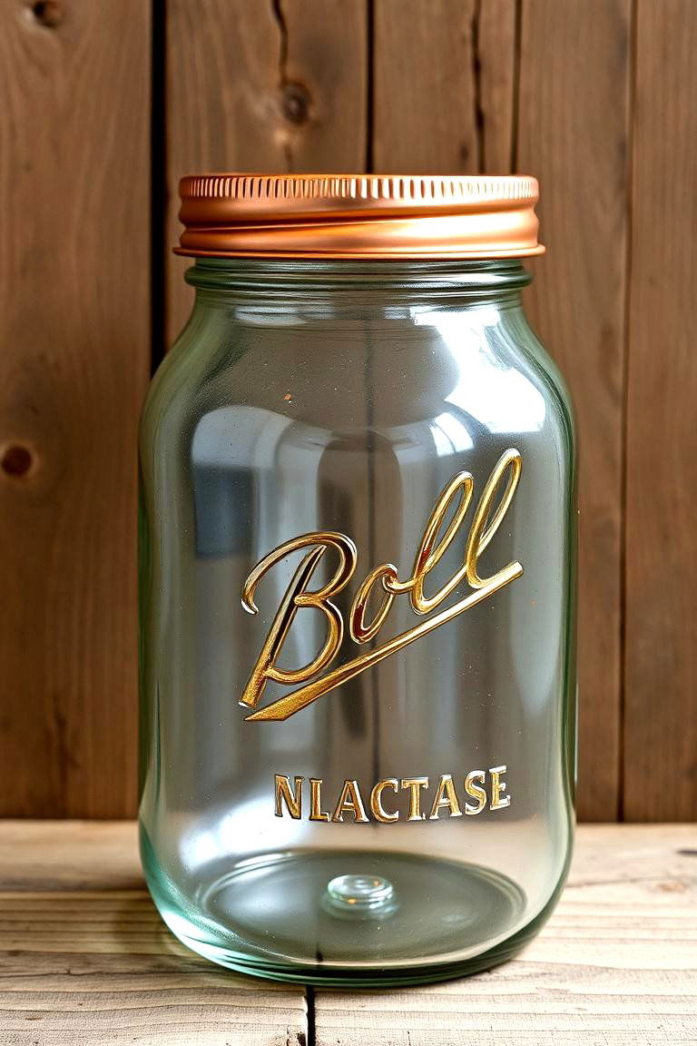 Industrial Chic Metallic Accents and Urban Vibe - 24 Mason Jar Wedding Centerpieces