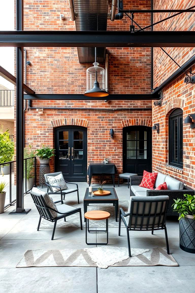 Industrial Chic Patio - 24 townhouse patio ideas