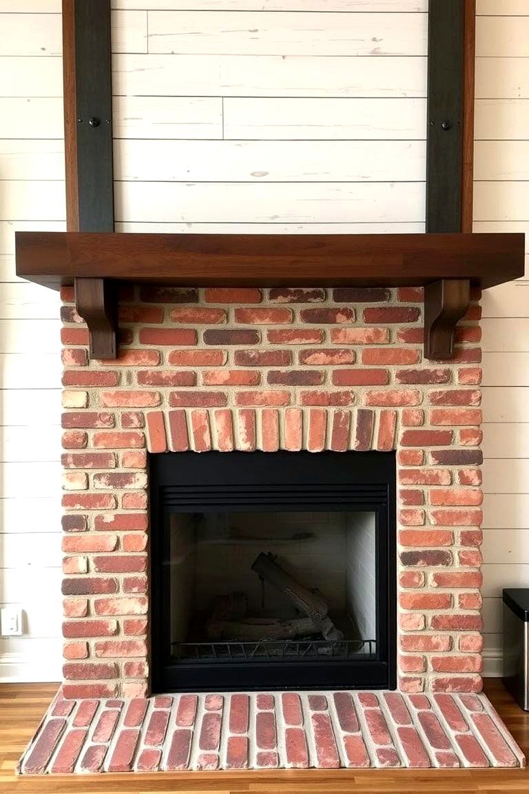 Industrial Chic Shiplap Design - 24 Shiplap Fireplace Ideas