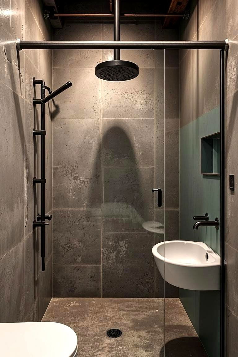 Industrial Chic Shower - 24 Corner Shower Ideas