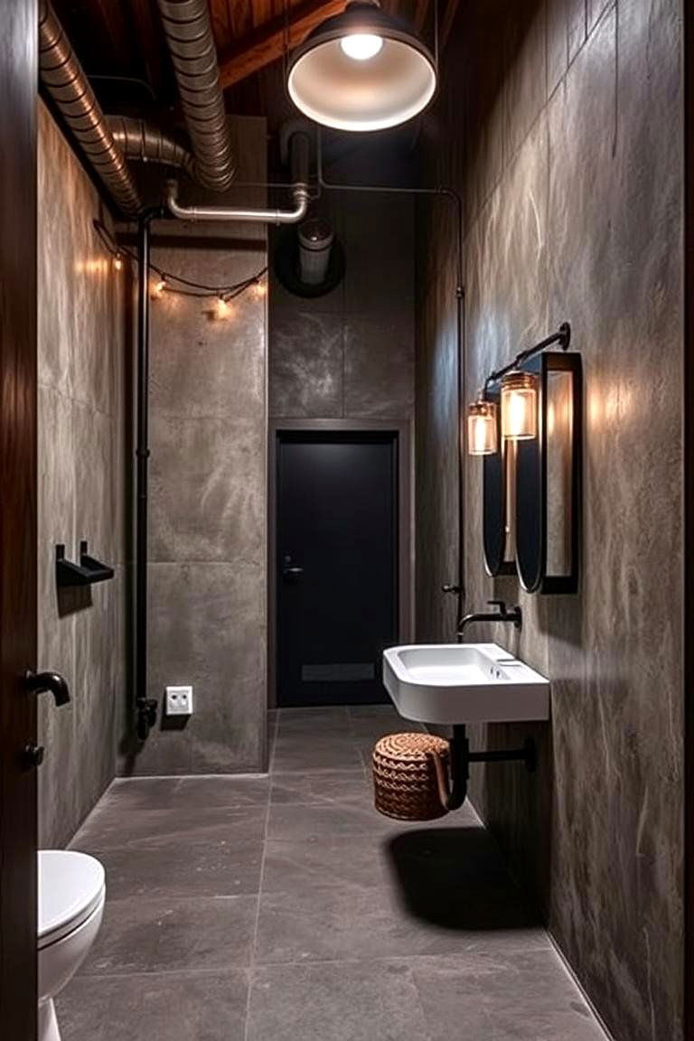 Industrial Chic Style Bathroom - 24 Barndominium Bathroom Ideas