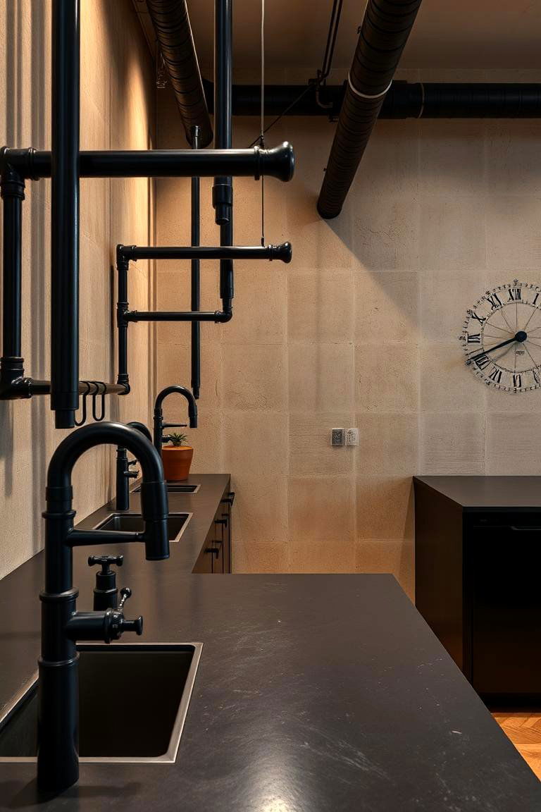Industrial Chic Touch - 24 black and beige kitchen ideas