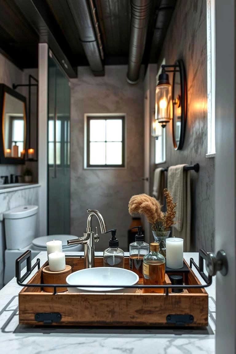 Industrial Chic Tray - 24 Bathroom Tray Ideas