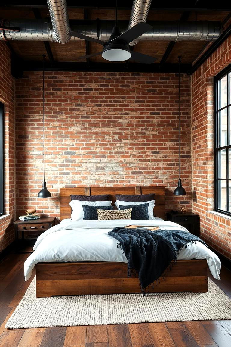 Industrial Chic Urban Black and Brown Elements - 24 Black and Brown Bedroom Ideas