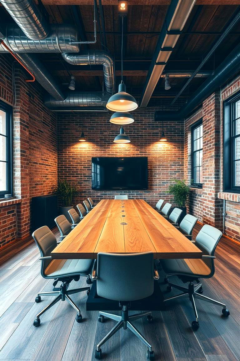 Industrial Chic Vibe - 24 Conference Room Design Ideas and Inspiration