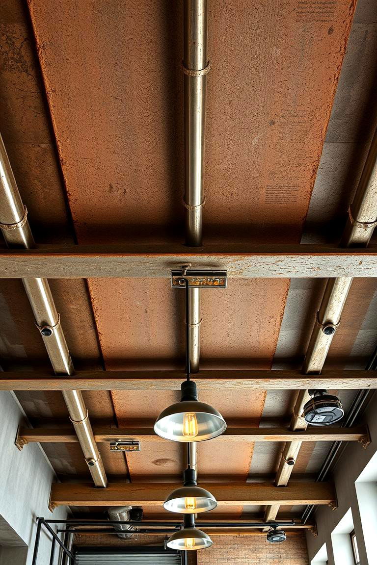 Industrial Chic with Metal Accents - 24 Sunroom Ceiling Ideas