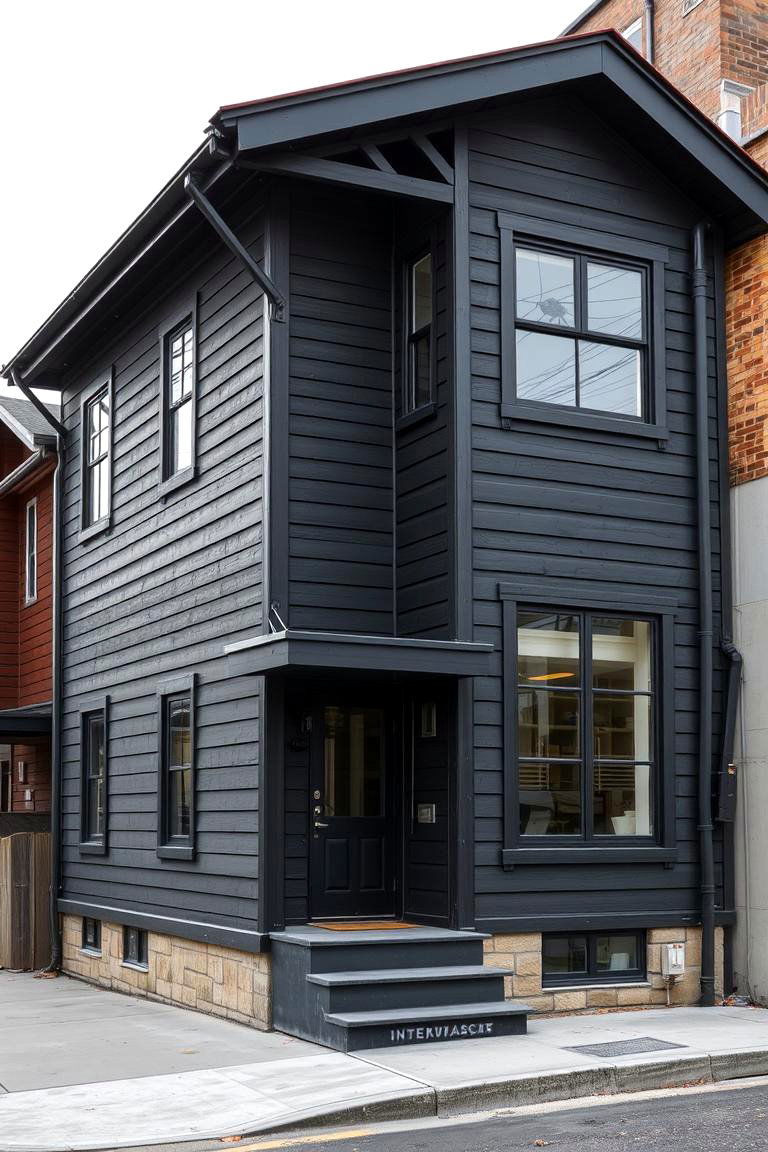 Industrial Chic with Metal Accents - 24 Dark Grey House Exterior Ideas