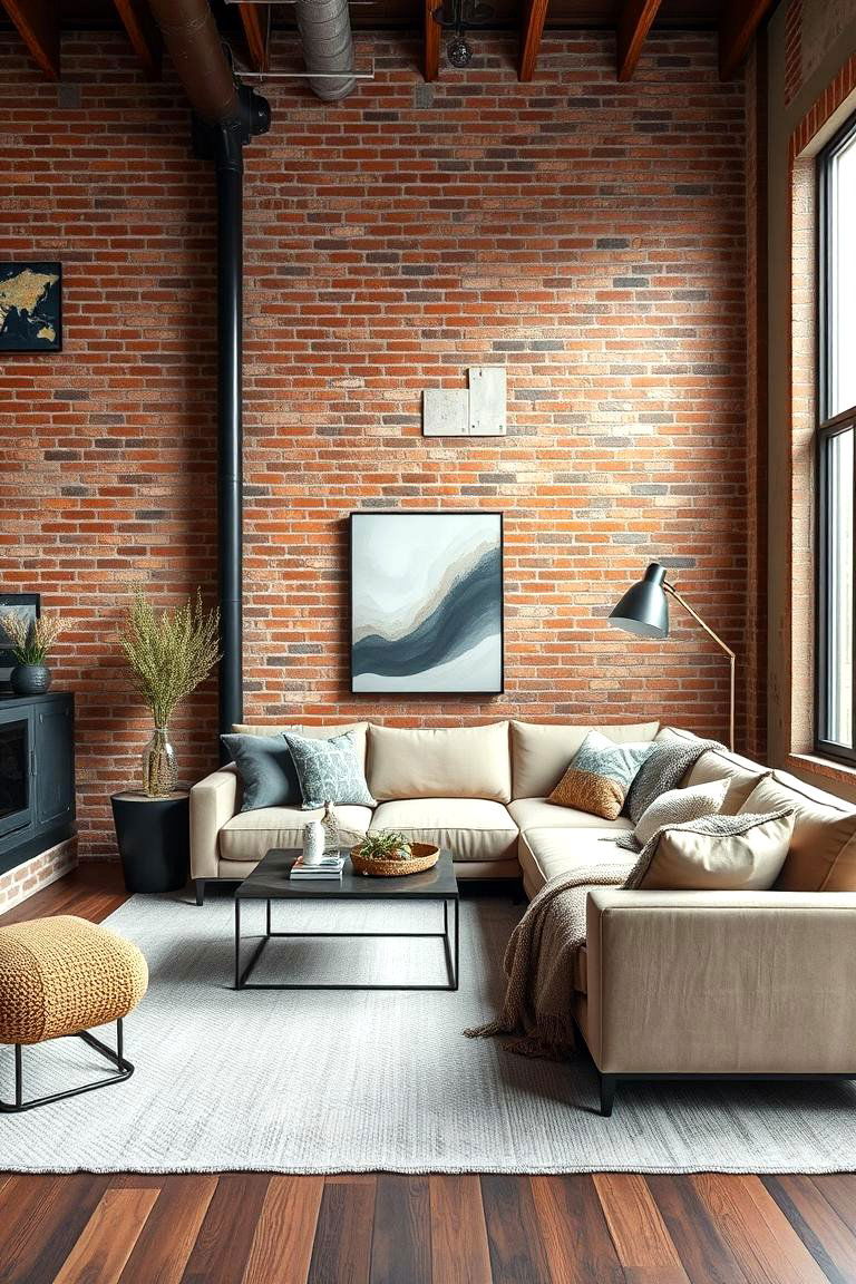 Industrial Chic with a Soft Touch - 24 Beige Couch Living Room Ideas
