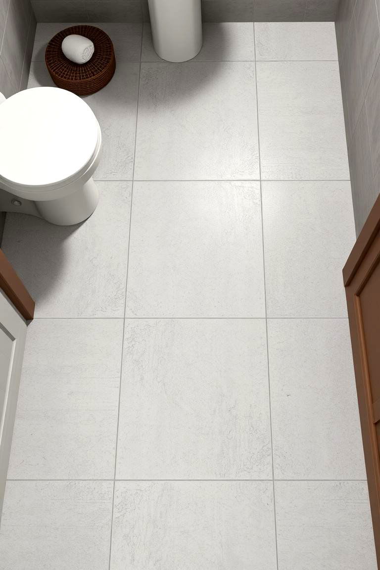 Industrial Concrete Look Tile Coolness - 24 Powder Room Floor Tile Ideas