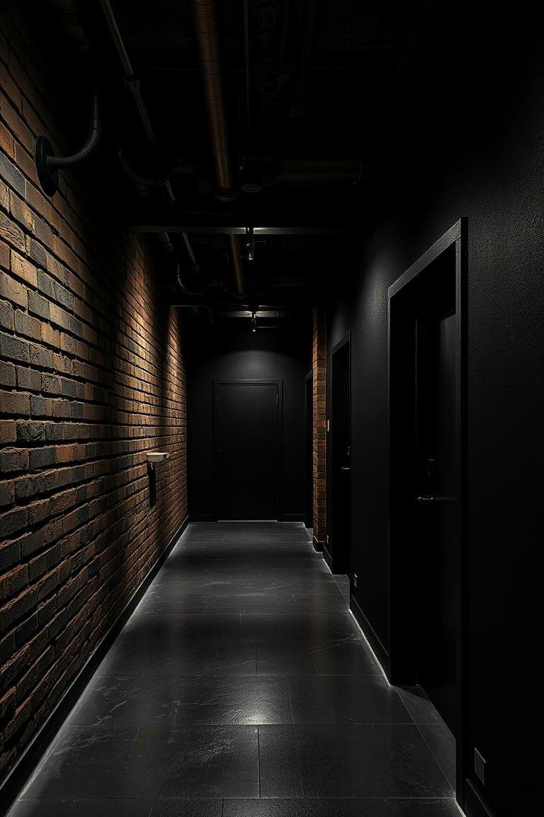 Industrial Edge - 24 Black Hallway Ideas