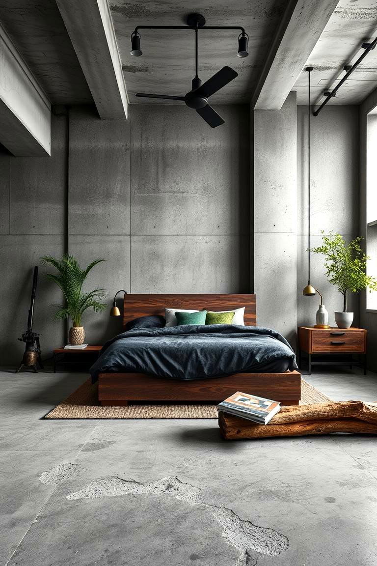 Industrial Edge - 24 Green and Grey Bedroom Ideas