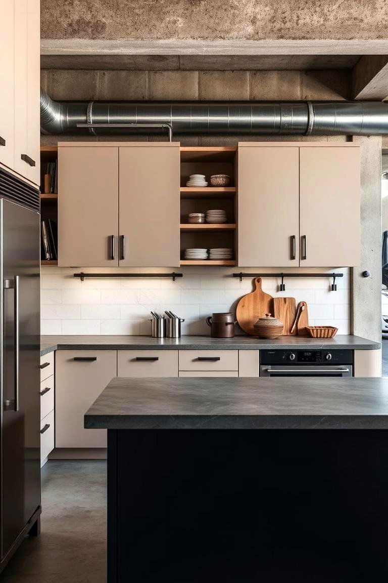 Industrial Edge - 24 Kitchens With Beige Kitchen Cabinets