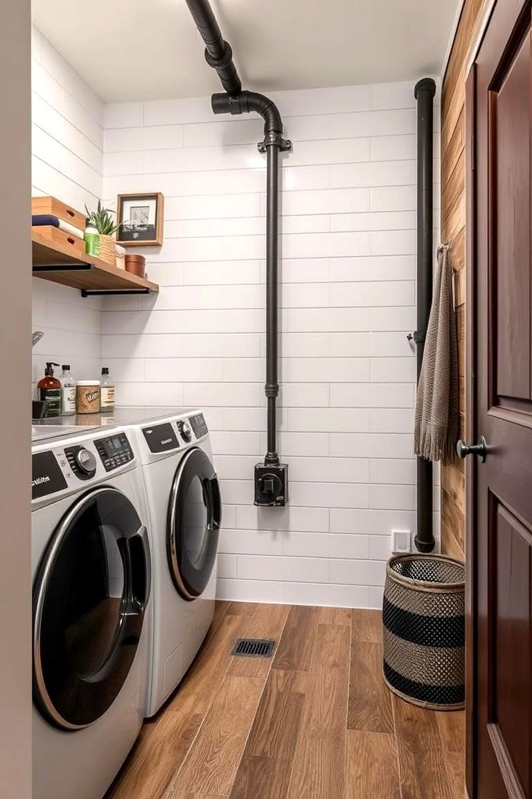 Industrial Edge with Shiplap Inspiration - 24 Shiplap Laundry Room Ideas