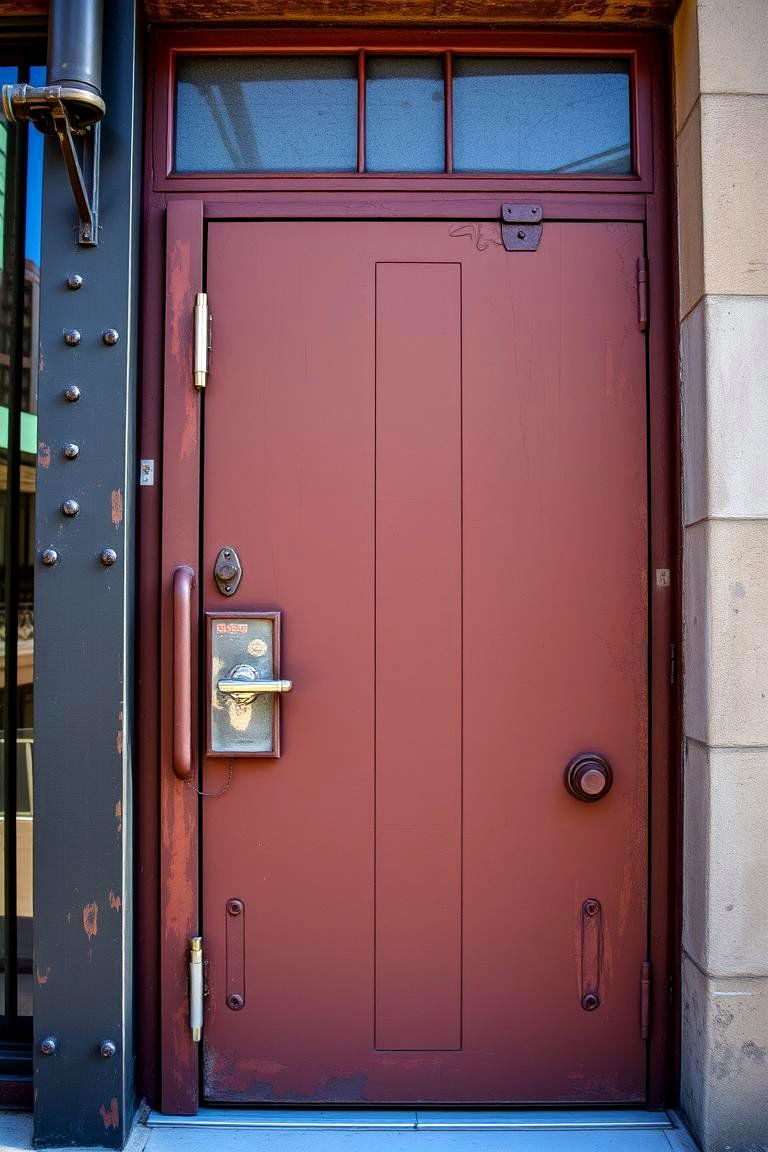 Industrial Edge with Urban Appeal - 24 Brown Front Door Ideas