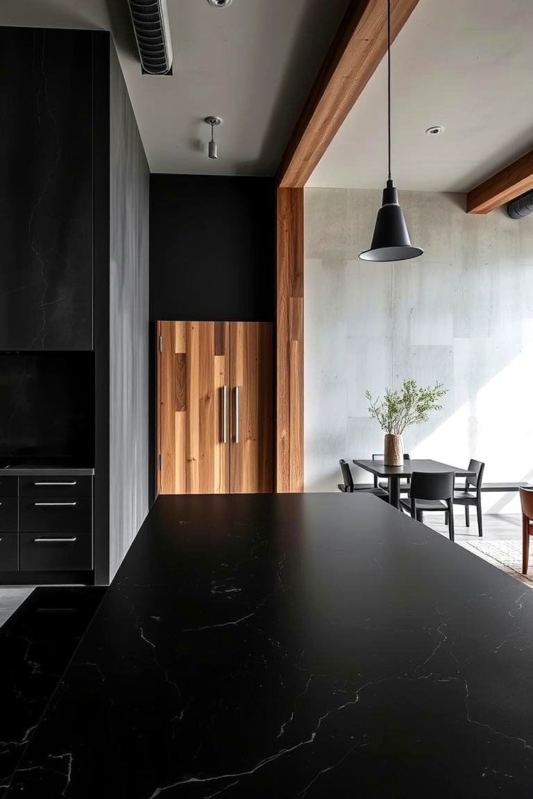 Industrial Edge with Wood Elements - 24 Black House With Wood Accents