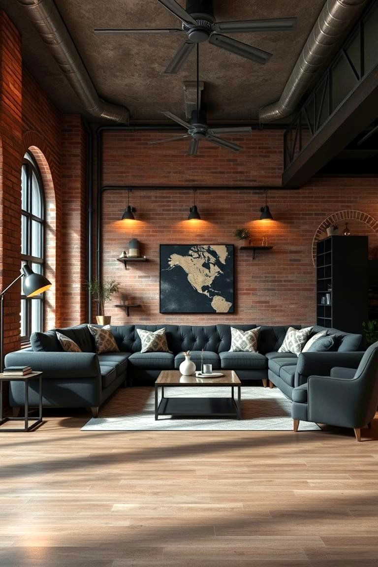 Industrial Edge - 24 Black Couch Living Room Ideas