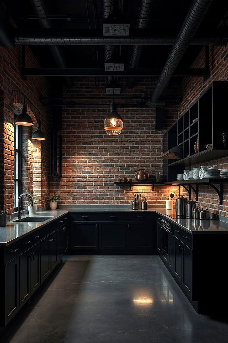 Industrial Elegance Dark Kitchen - 24 Dark Kitchen Ideas