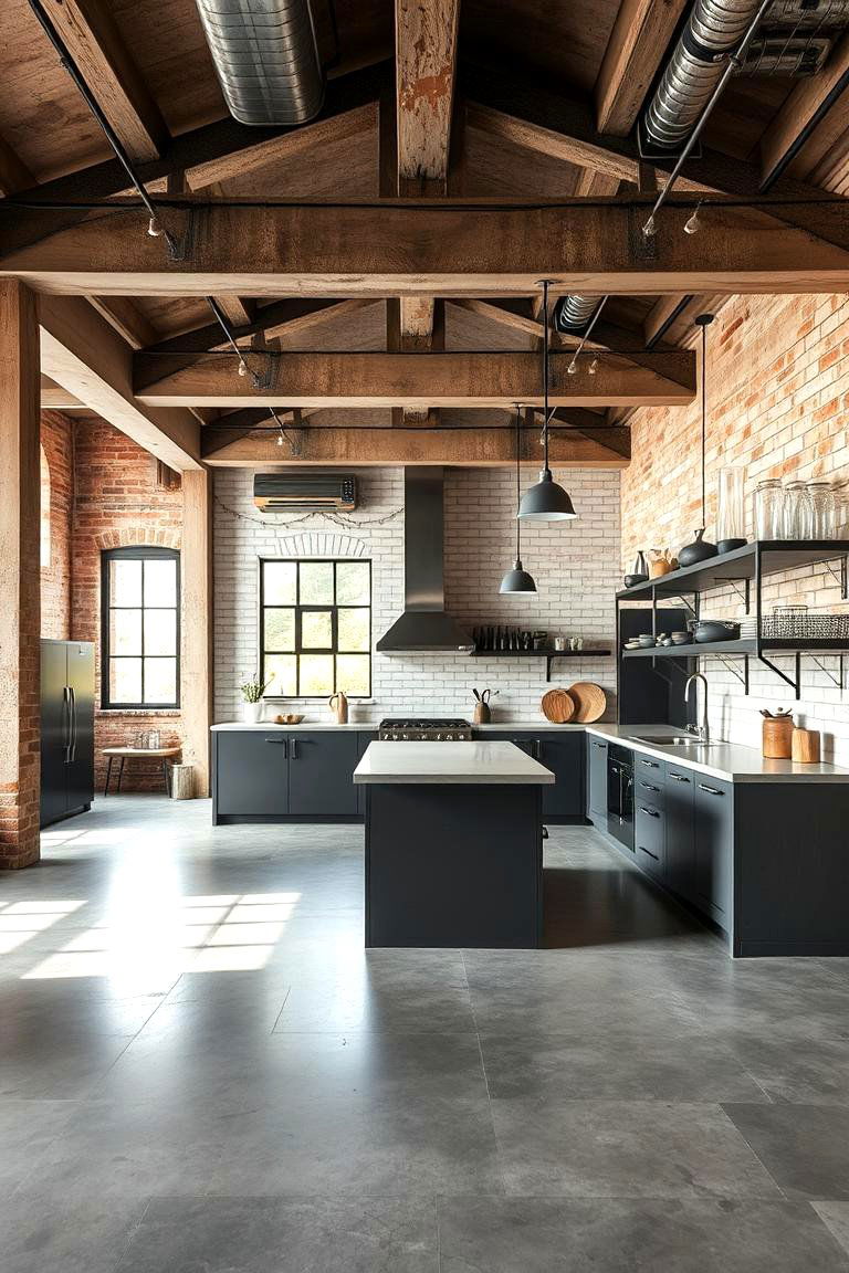 Industrial Elegance in Grey Floors - 24 Kitchens With Grey Floors