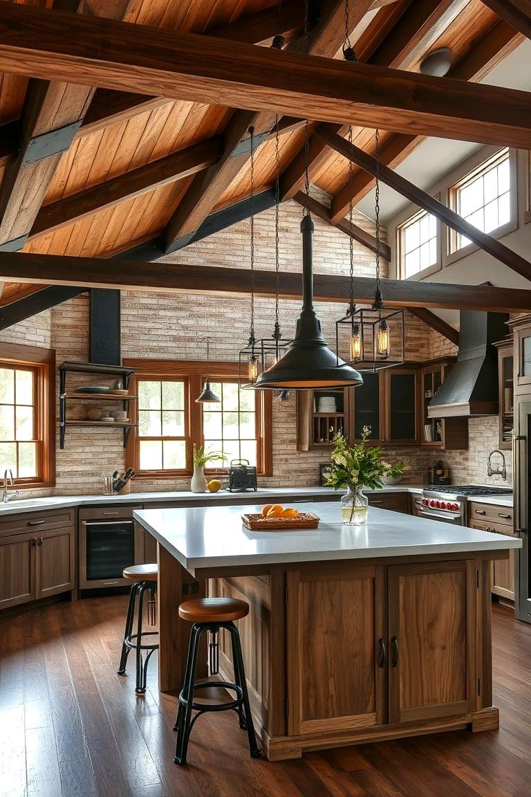 Industrial Farmhouse Peninsula - 24 Kitchen Peninsula Ideas