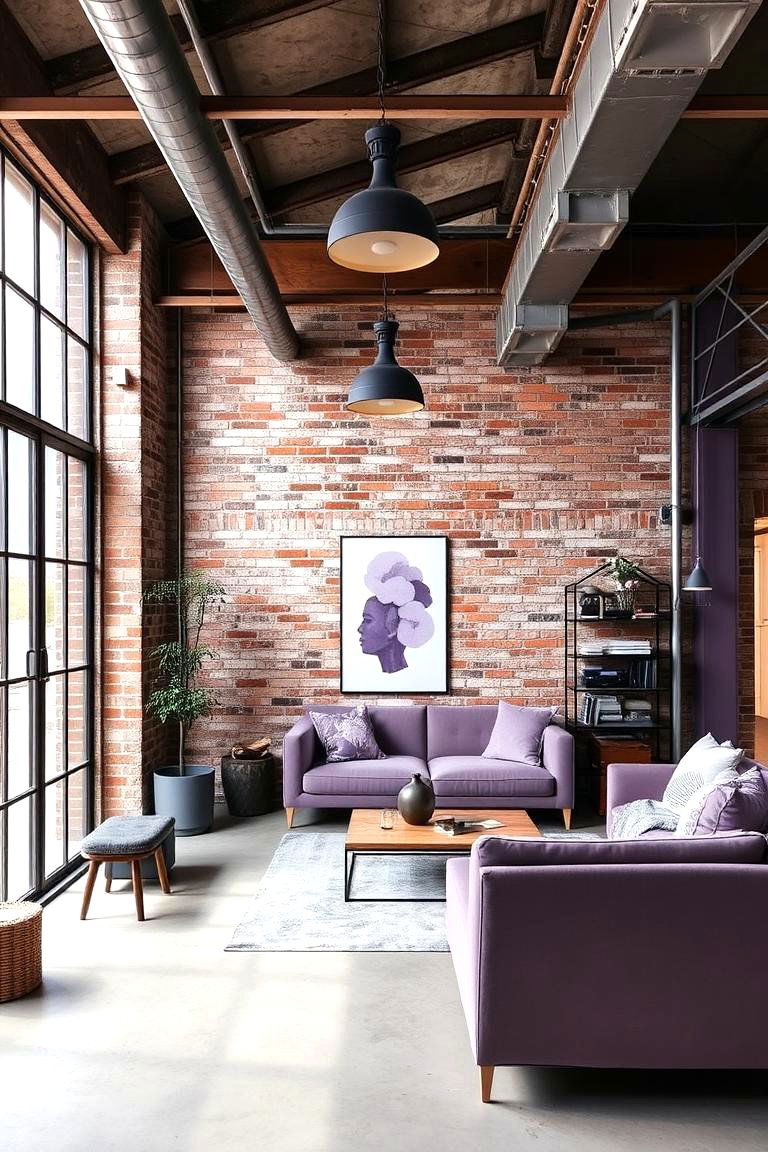 Industrial Flair with Lilac Hues - 24 Lilac Bedroom Ideas