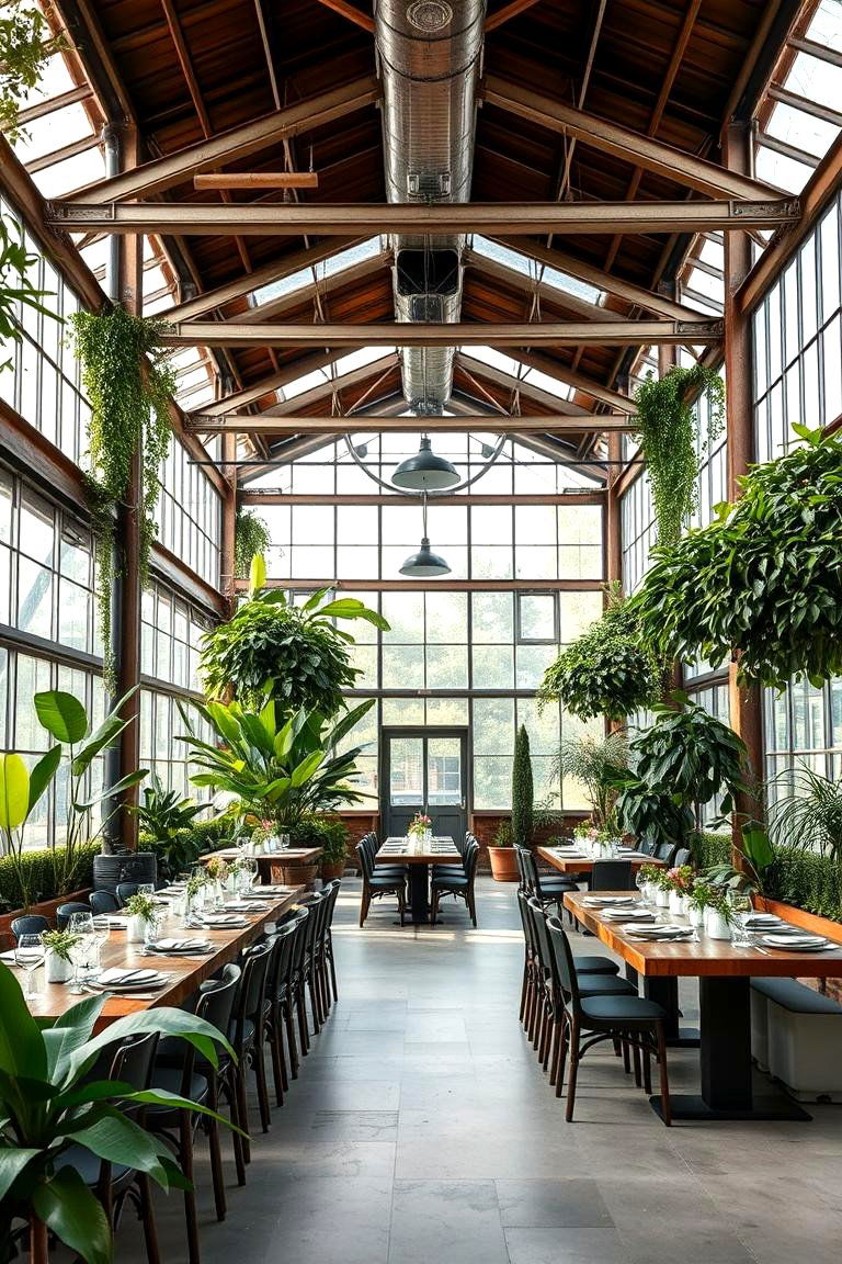 Industrial Greenhouse Loft - 24 Greenhouse Dining Room Ideas