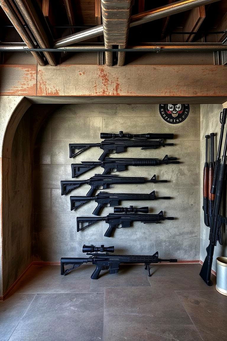 Industrial Inspired Gun Room - 24 Gun Room Ideas