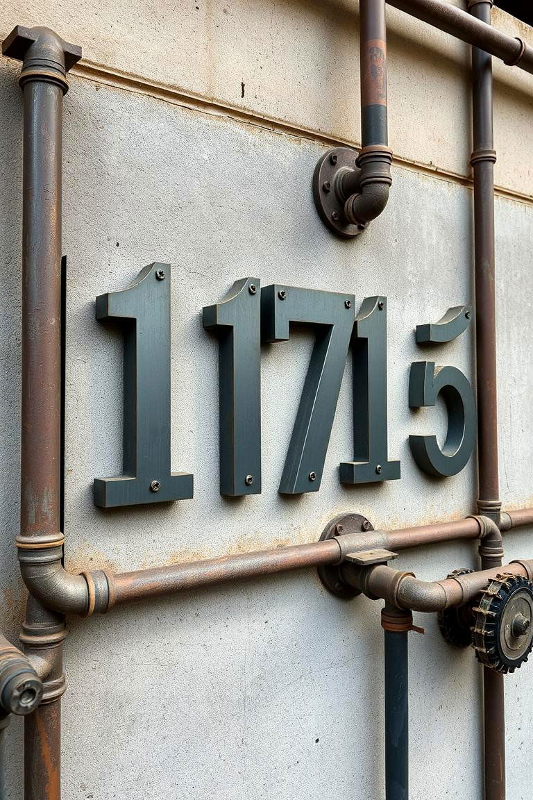 Industrial Inspired Numbers - 24 House Number Ideas