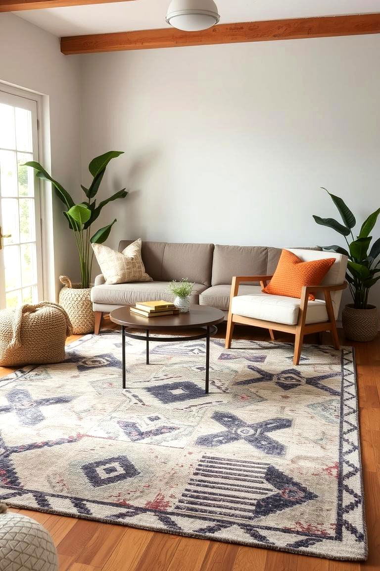 Industrial Inspired Rug Designs - 24 Industrial Living Room Ideas