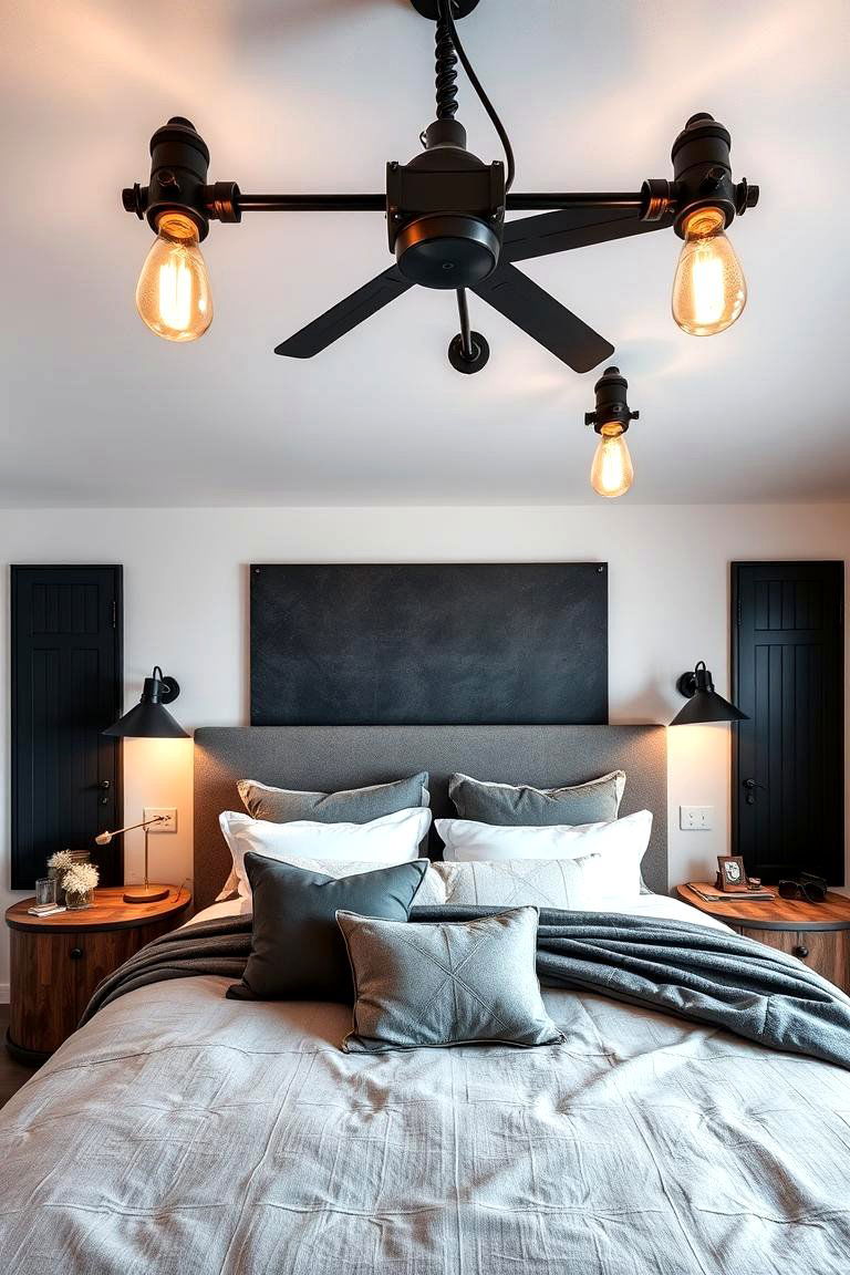 Industrial Lighting Fixtures - 24 Hipster Bedroom Ideas