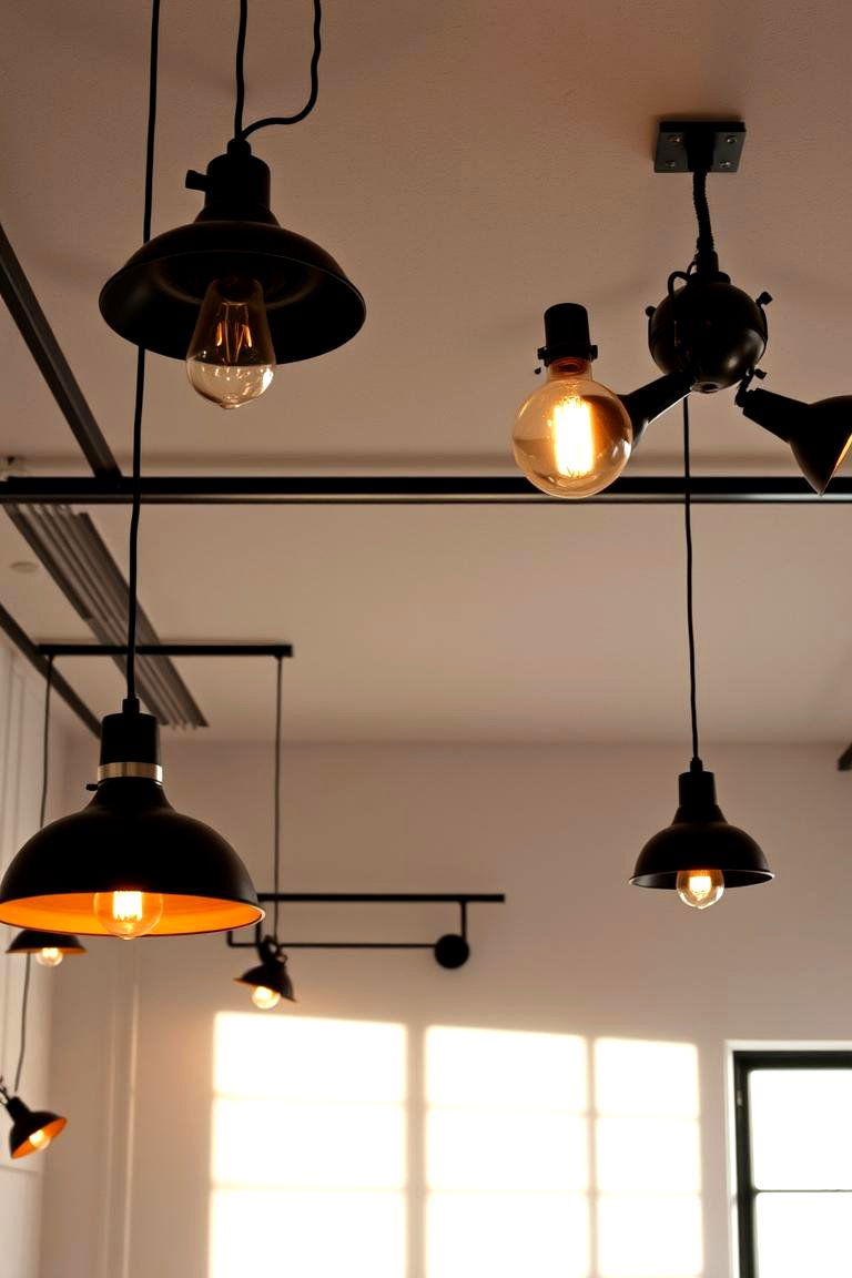 Industrial Lighting Fixtures - 24 Industrial Living Room Ideas