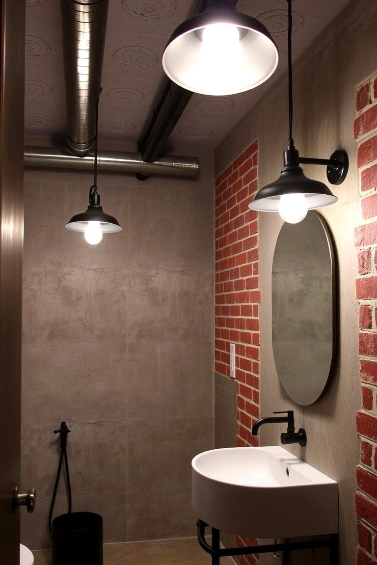 Industrial Lighting for a Bold Statement - 24 Bathroom Ceiling Lighting Ideas