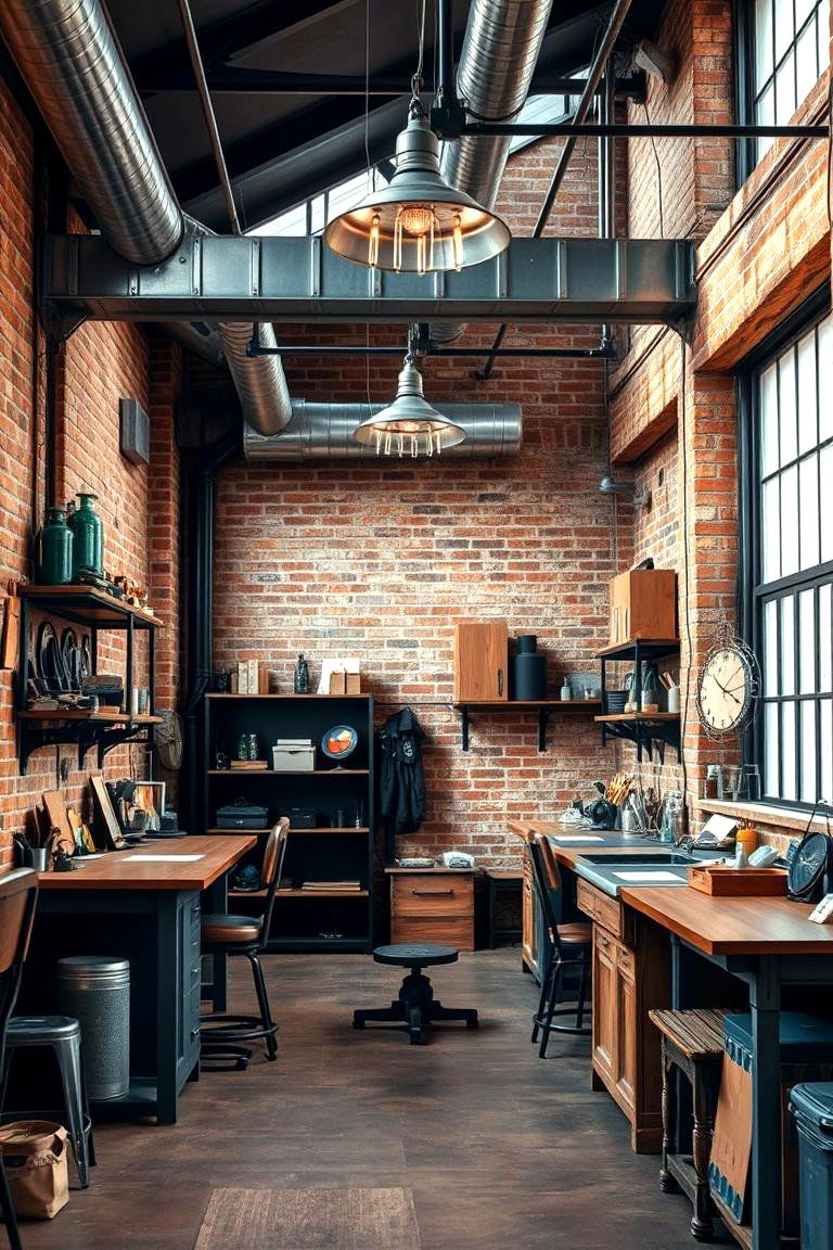 Industrial Loft Craft Room - 24 Craft Room Ideas