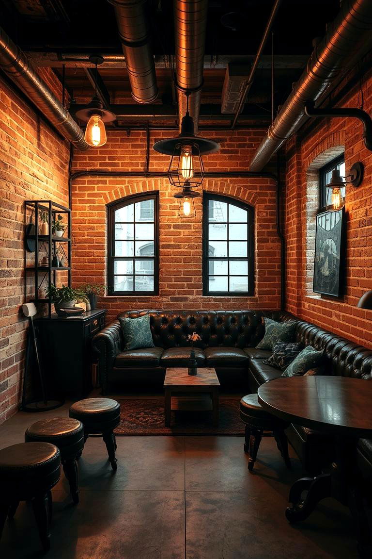 Industrial Loft Vibe - 24 Black Man Cave Ideas