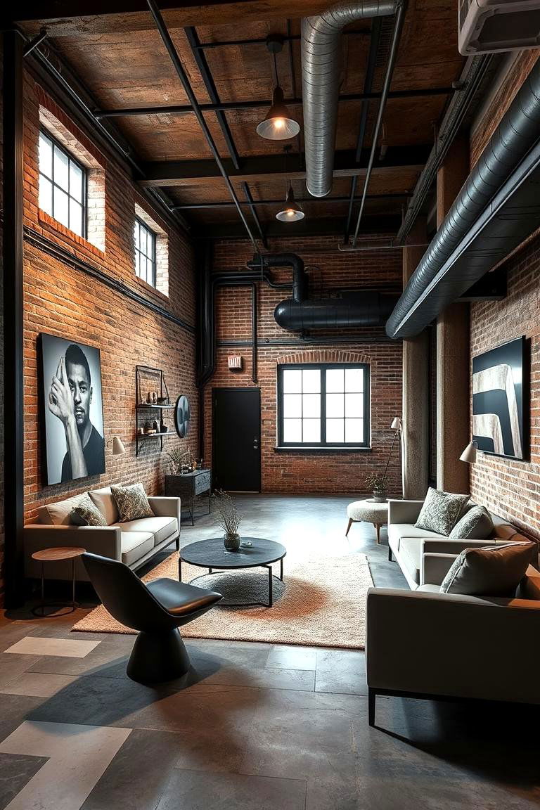 Industrial Loft Vibe - 24 basement decorating ideas