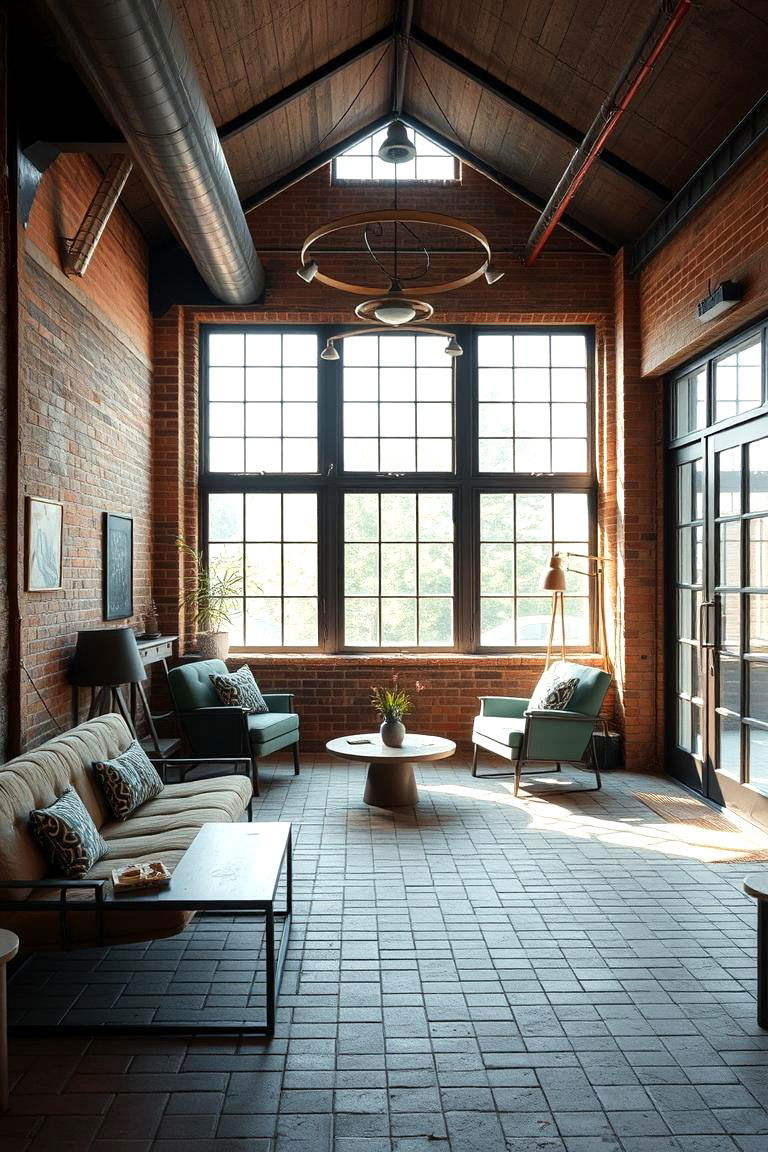 Industrial Loft Vibes - 24 Brick Floor Sunroom Ideas